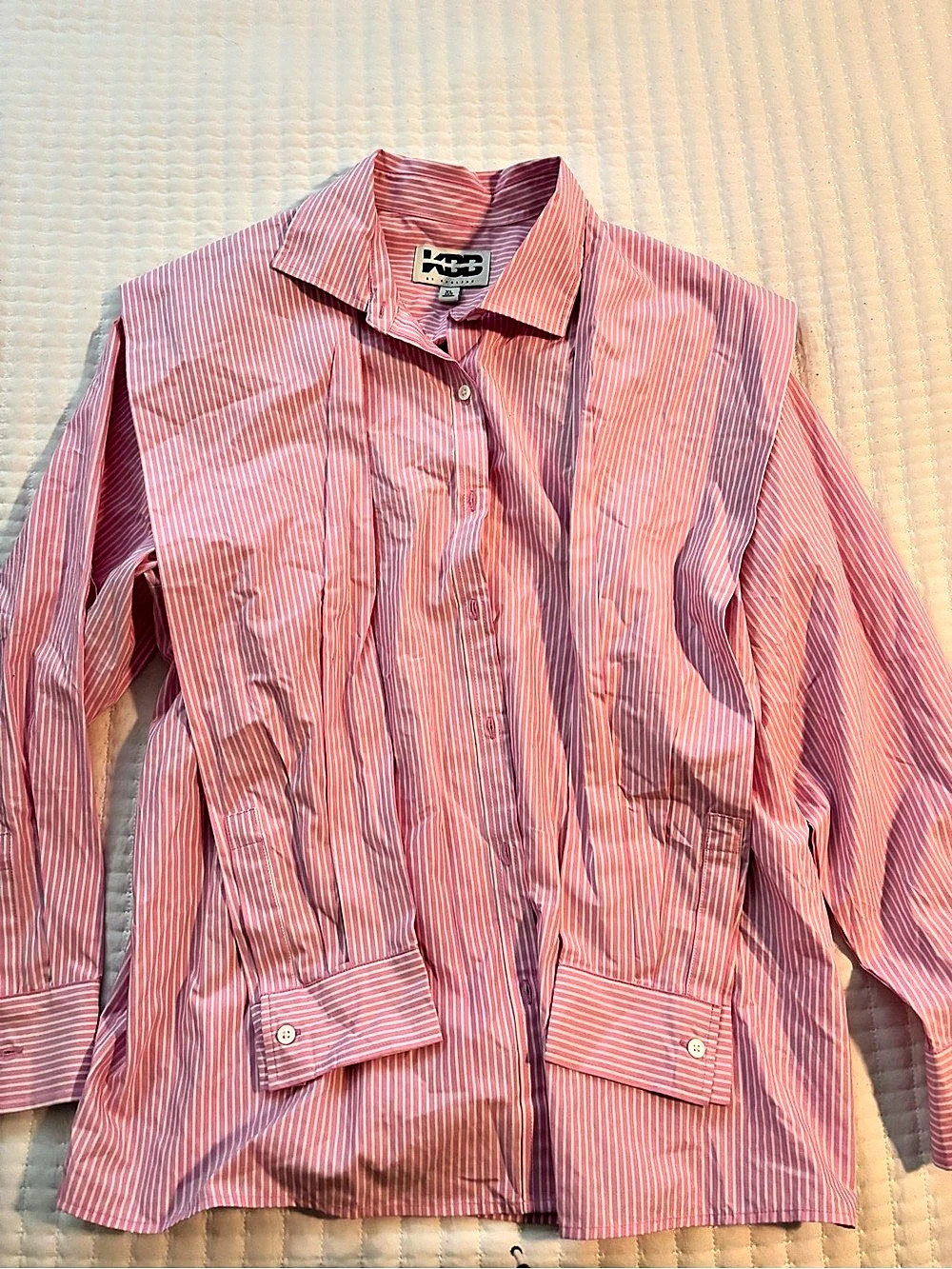 KBB Striped Buttin down in Pink & White Size XL